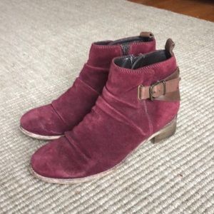 Sundance Burgundy Suede Booties